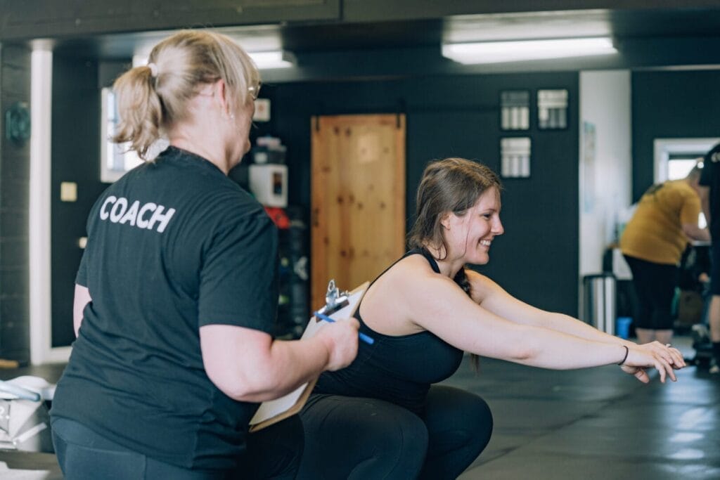 Woman in a personal training session